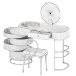 Modern Makeup Vanity Table Set with Swivel Cabinet