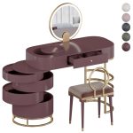 Modern Makeup Vanity Table Set with Swivel Cabinet