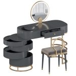 Modern Makeup Vanity Table Set with Swivel Cabinet