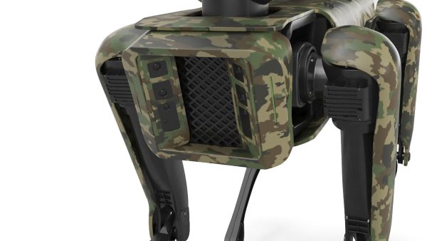 Modern Robot Dog with Arm in army color