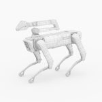 Modern Robot Dog with Arm in army color