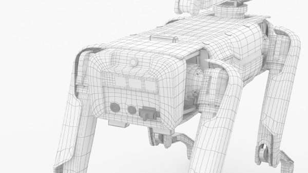 Modern Robot Dog with Arm in army color