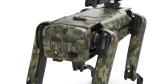 Modern Robot Dog with Arm in army color