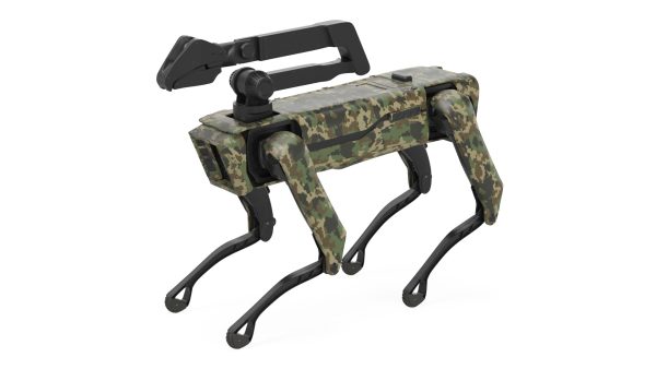Modern Robot Dog with Arm in army color