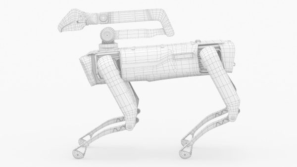 Modern Robot Dog with Arm in army color