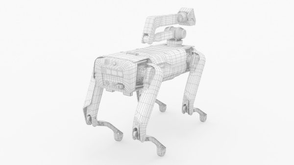Modern Robot Dog with Arm in army color