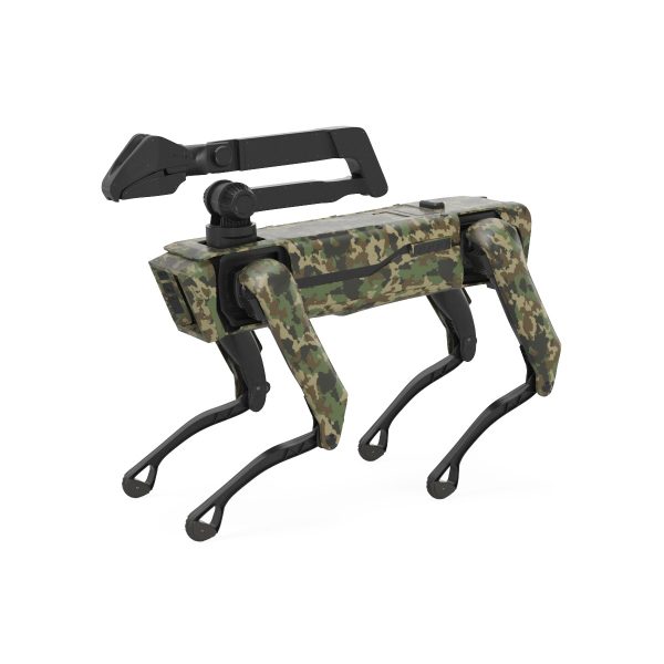 Modern Robot Dog with Arm in army color