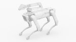 Modern Robot Dog with Arm in army color