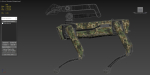 Modern Robot Dog with Arm in army color