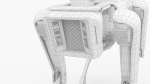 Modern Robot Dog with Arm in army color