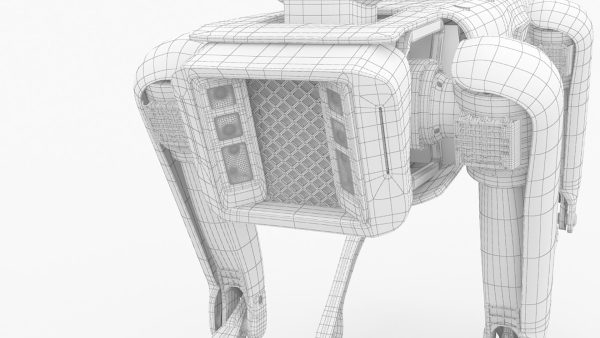 Modern Robot Dog with Arm in army color
