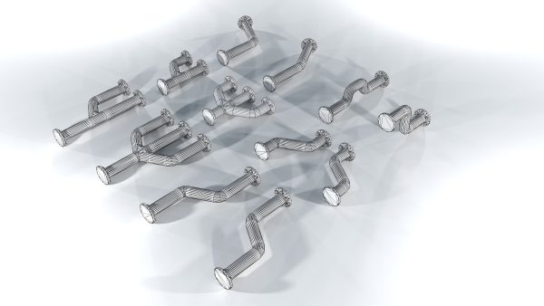 Modular low poly piping set