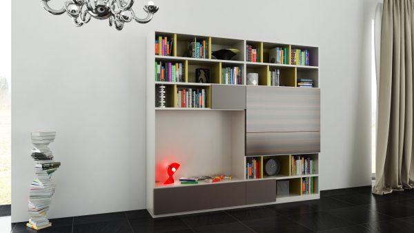 Molteni bookcase with shelves and drawers