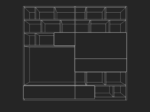 Molteni bookcase with shelves and drawers