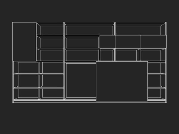 Molteni bookcase with shelves and drawers