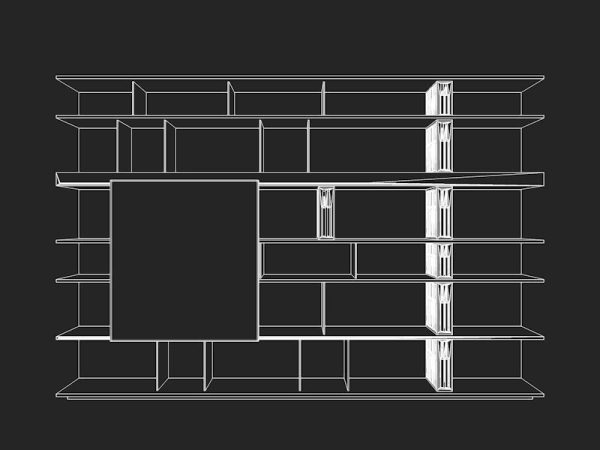 Molteni Sequence 1 with books -300x200x40 45 cm N04 in M4D Vol11