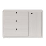 Montauk White Wood 3 Drawer Kids Dresser with Door