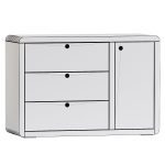 Montauk White Wood 3 Drawer Kids Dresser with Door
