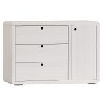 Montauk White Wood 3 Drawer Kids Dresser with Door