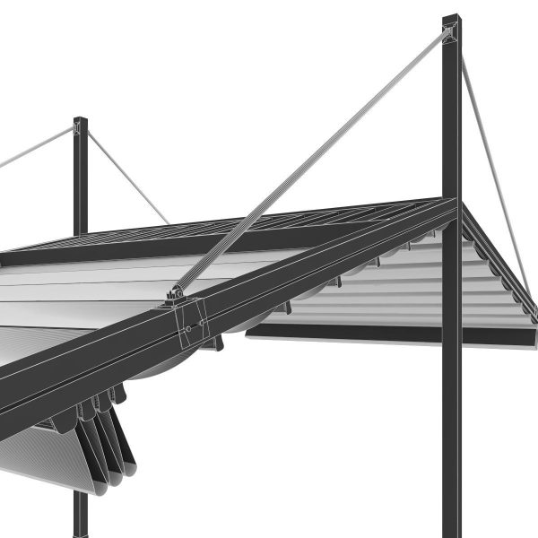 Motorized Pergola 3a stainless steel satin polished