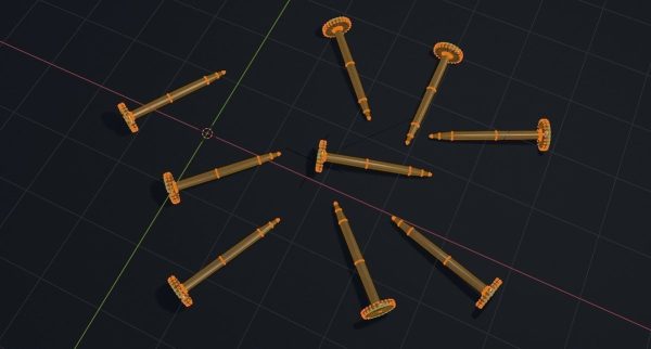 Nails 3D Model group of