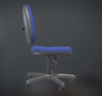Office Chair Blue Low-Poly Game Ready PBR AR VR