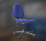 Office Chair Blue Low-Poly Game Ready PBR AR VR