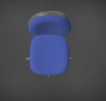 Office Chair Blue Low-Poly Game Ready PBR AR VR