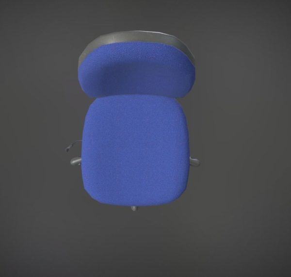 Office Chair Blue Low-Poly Game Ready PBR AR VR