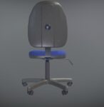 Office Chair Blue Low-Poly Game Ready PBR AR VR