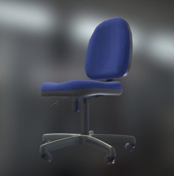 Office Chair Blue Low-Poly Game Ready PBR AR VR