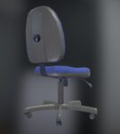 Office Chair Blue Low-Poly Game Ready PBR AR VR