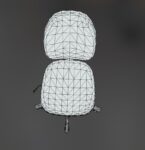 Office Chair Blue Low-Poly Game Ready PBR AR VR