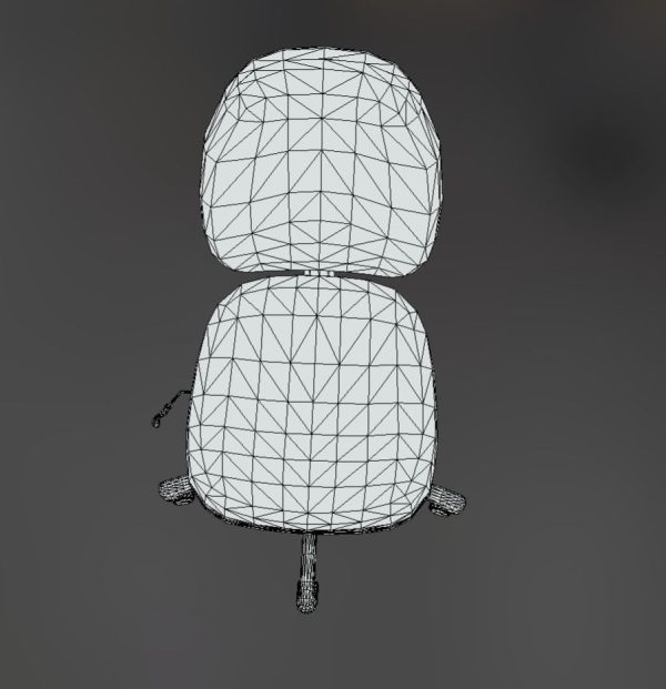 Office Chair Blue Low-Poly Game Ready PBR AR VR