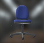 Office Chair Blue Low-Poly Game Ready PBR AR VR