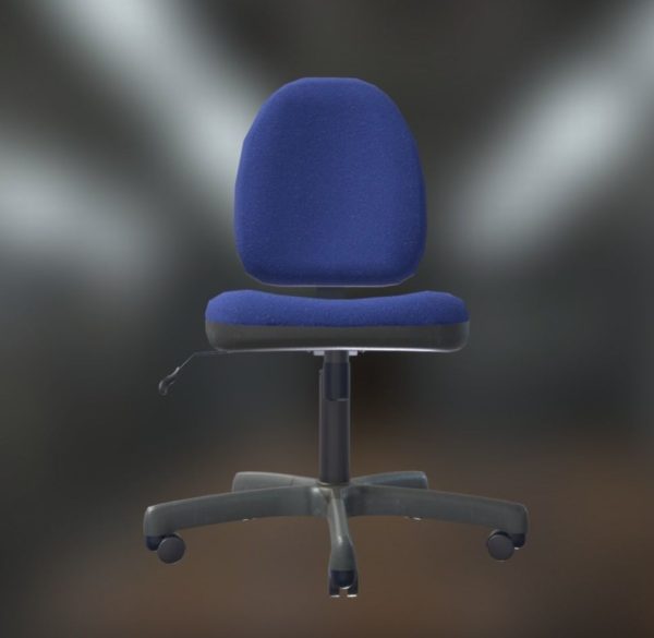 Office Chair Blue Low-Poly Game Ready PBR AR VR