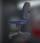 Office Chair Blue Low-Poly Game Ready PBR AR VR