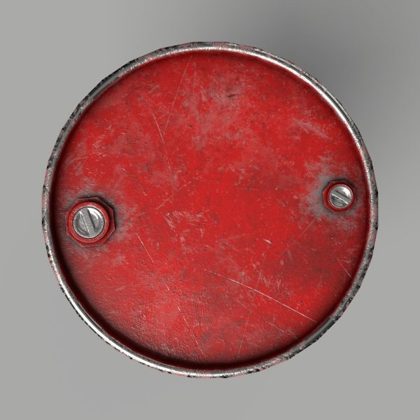 Oil Barrel Drum Metal Rusty Red Blue