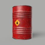 Oil Barrel Drum Metal Rusty Red Blue