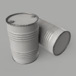 Oil Barrel Drum Metal Rusty Red Blue