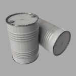 Oil Barrel Drum Metal Rusty Red Blue