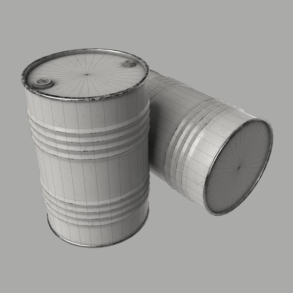 Oil Barrel Drum Metal Rusty Red Blue