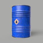 Oil Barrel Drum Metal Rusty Red Blue