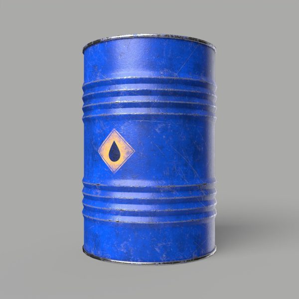 Oil Barrel Drum Metal Rusty Red Blue