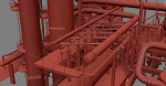 Oil Refinery Low Poly Model