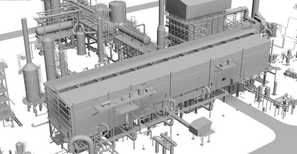 Oil Refinery Low Poly Model