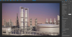 OilField oil refinery with smoke