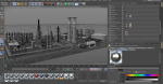OilField oil refinery with smoke