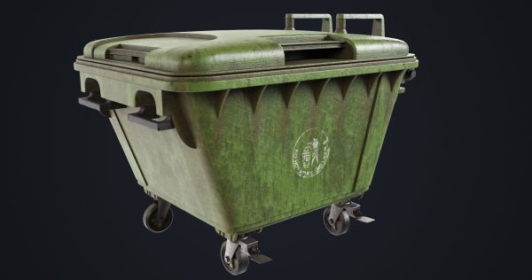 Old Dirty Dustbin All PBR Unity UE Textures Included