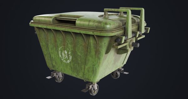 Old Dirty Dustbin All PBR Unity UE Textures Included
